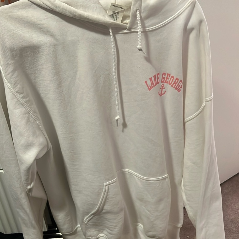 Large White&Pink hoodie, Lake George